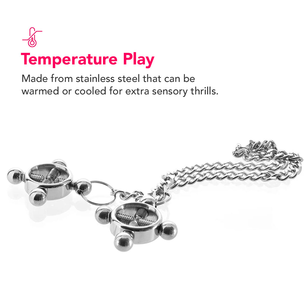 Nipple Grips 4-Point Nipple Press and Chain Bondage and Fetish > Nipple Stimulators & Clamps - Tophatter Daily Deals