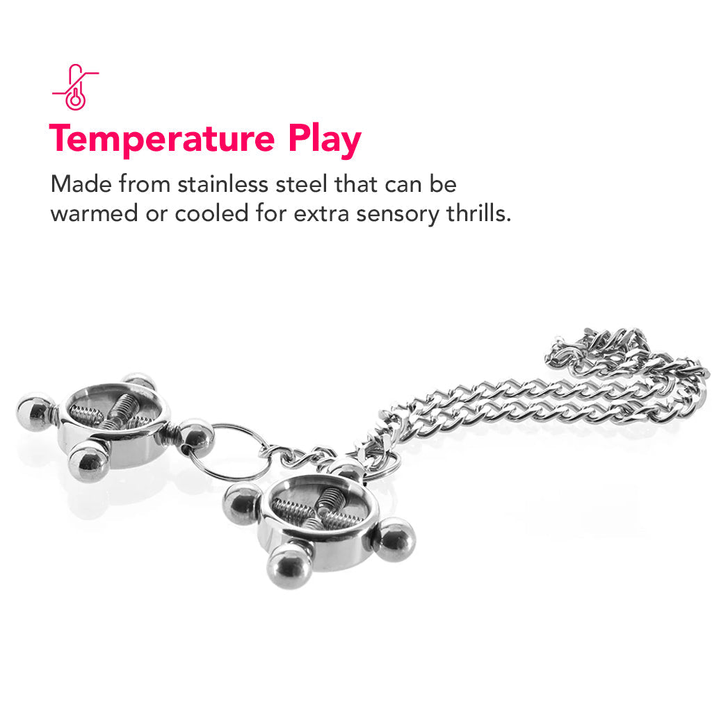 Nipple Grips 4-Point Nipple Press and Chain Bondage and Fetish > Nipple Stimulators & Clamps - Tophatter Daily Deals