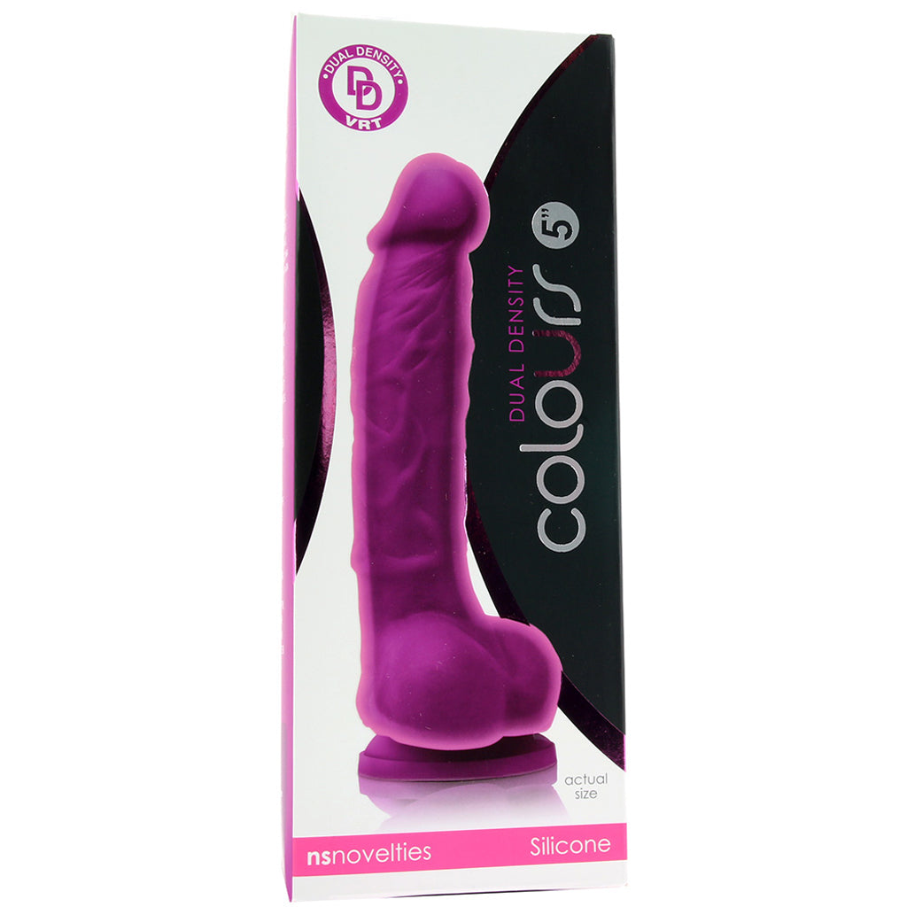 Colours 5 Inch Dual Density Silicone Dildo in Purple - Tophatter's Adult Products Dildo Sex Toys > Realistic Dildos - Tophatter Daily Deals