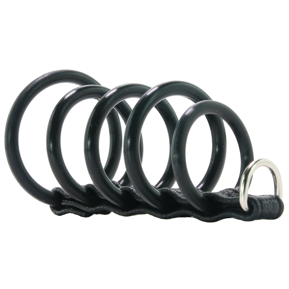 Blue Line 5 Ring Rubber Gates of Hell Cock Cage with Lead Bondage and Fetish > Tools & Accessories - Tophatter Daily Deals