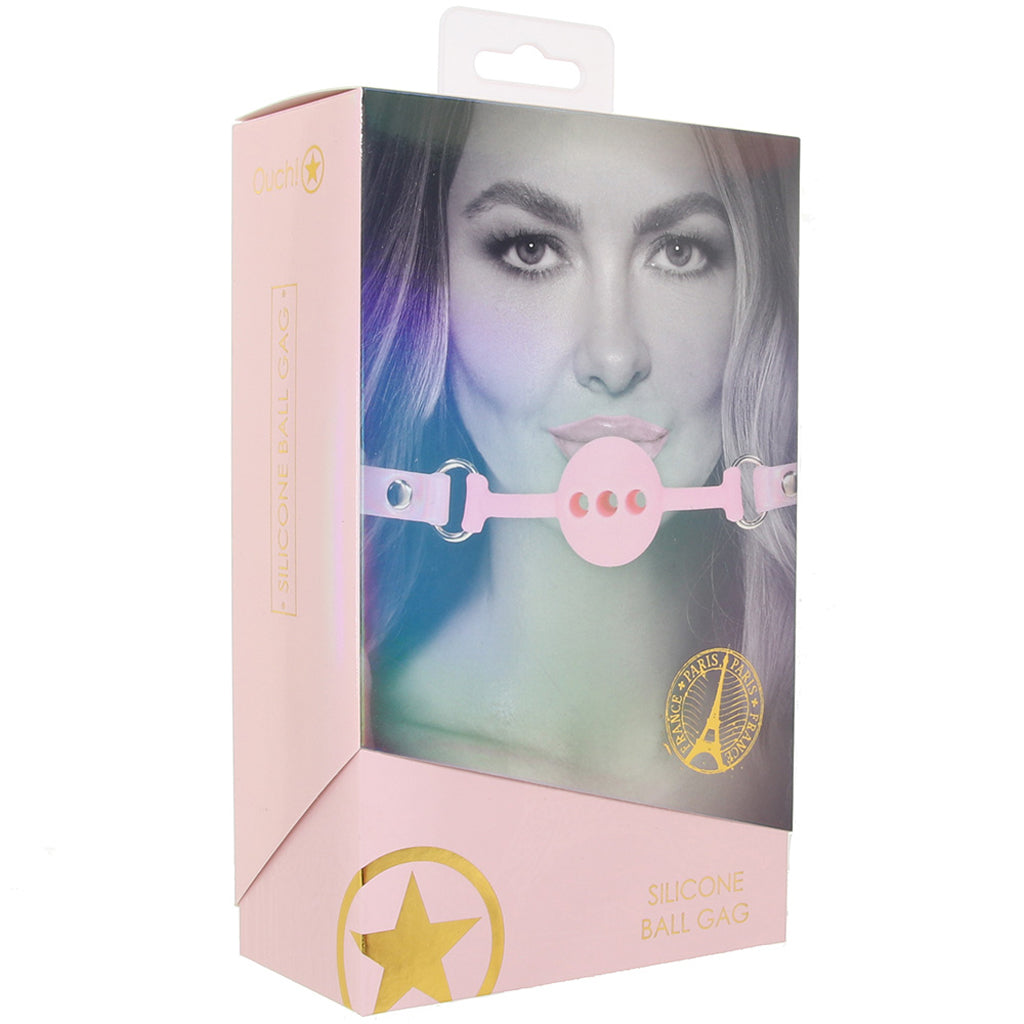 Ouch! Paris Collection Silicone Ball Gag in Pink Bondage and Fetish > Ball Gags & Mouth Restraints - Tophatter Daily Deals