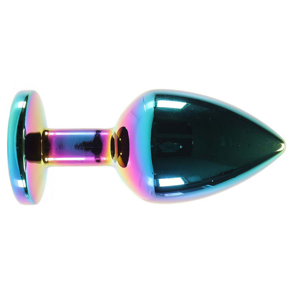 Medium Aluminum Plug with Rainbow Gem in Multicolor - Tophatter's Adult Products Anal Sex Toys > Butt Plugs - Tophatter Daily Deals