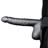 Ouch! Ribbed 8 Inch Hollow Ballsy Strap-On in Gunmetal Dildo Sex Toys > Strap-On and Harnesses - Tophatter Daily Deals