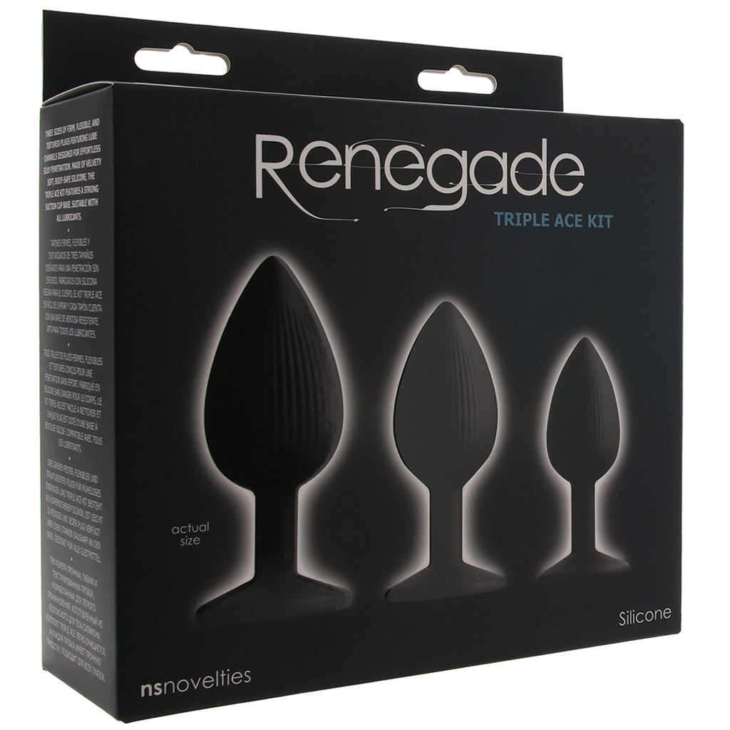 Renegade Triple Ace Silicone Butt Plug Kit - Tophatter's Adult Sex Toys Online Anal Sex Toys > Butt Plugs - Tophatter Daily Deals