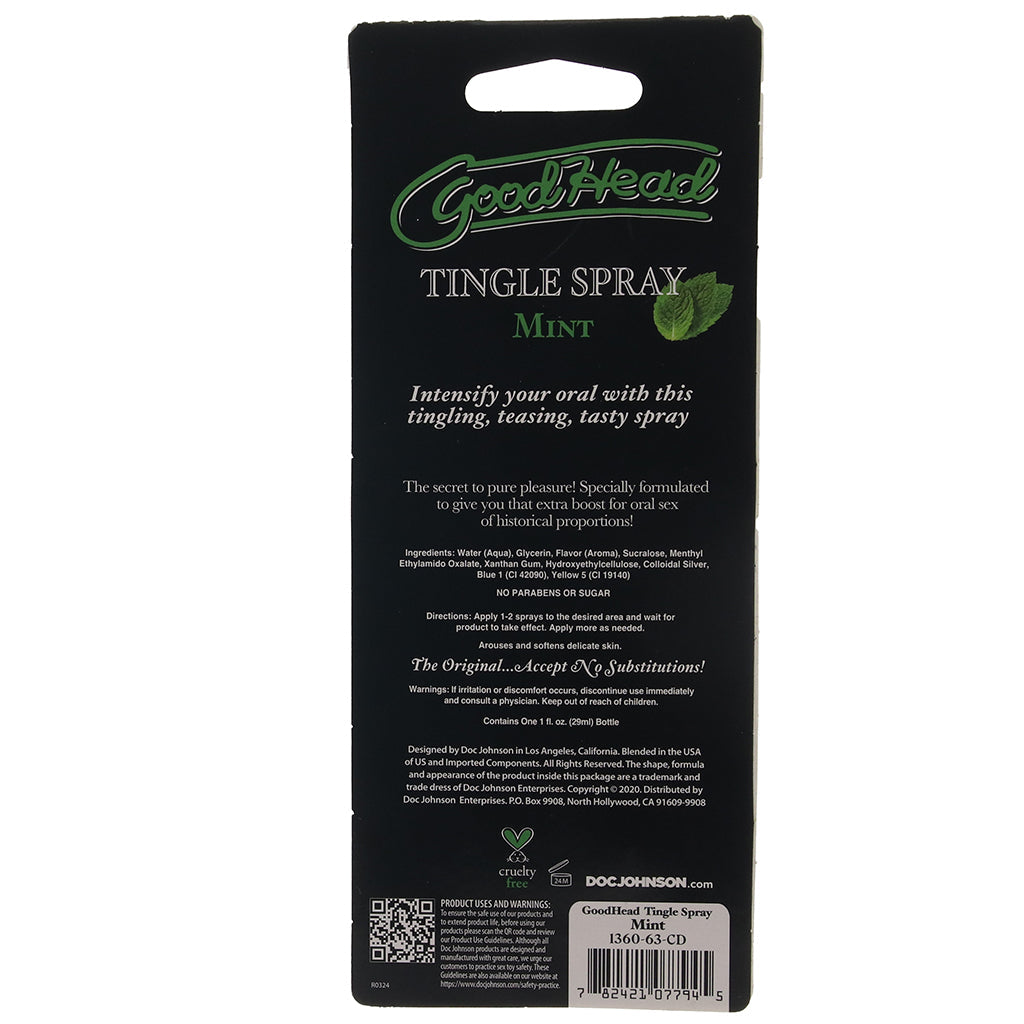 GoodHead Mint Tingle Spray in 1oz/29ml - Tophatter's Adult Products Lubes and Lotions > Flavored Sex Lubes - Tophatter Daily Deals