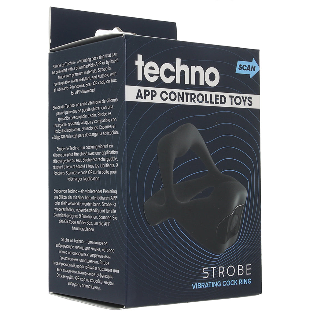 Techno Strobe Vibrating Cock Ring in Black Cock Rings - Tophatter Daily Deals