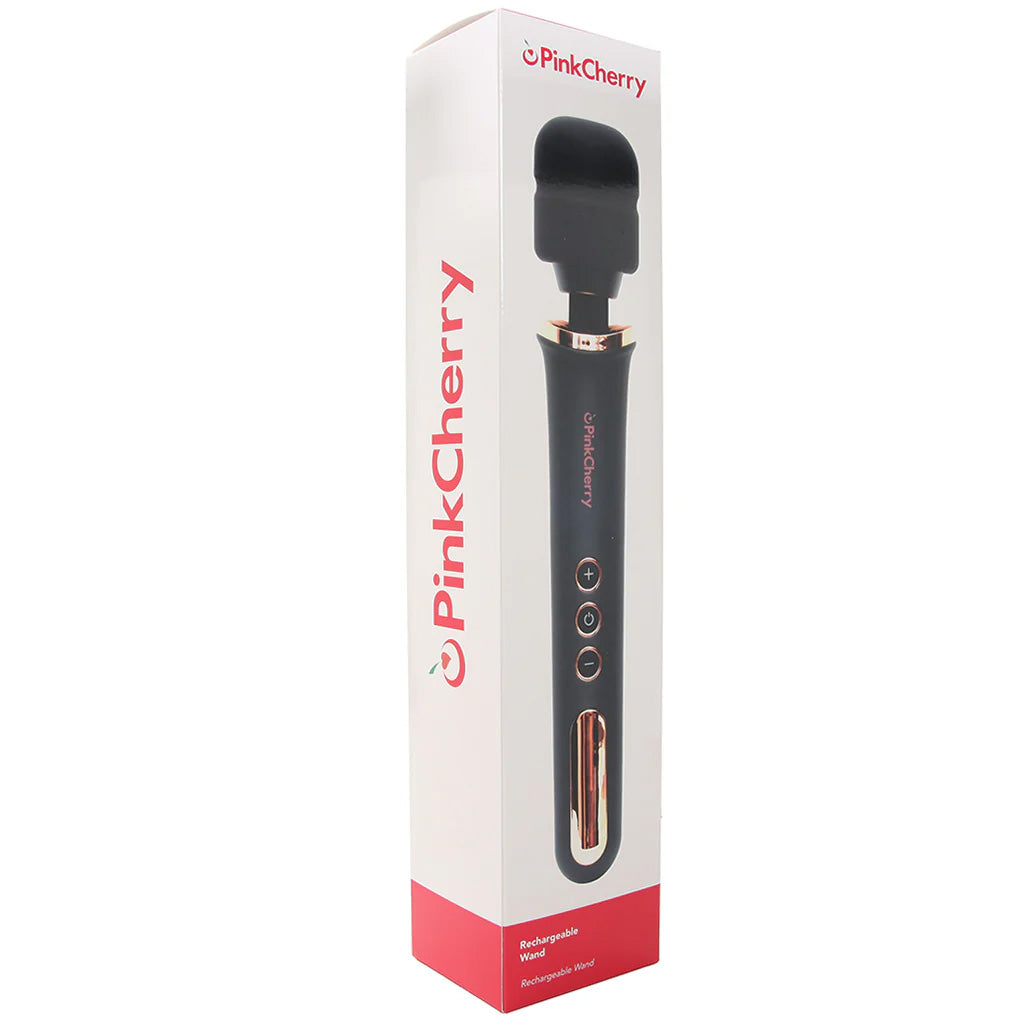 PinkCherry Rechargeable Wand in Black Vibrators > Wands - Tophatter Daily Deals