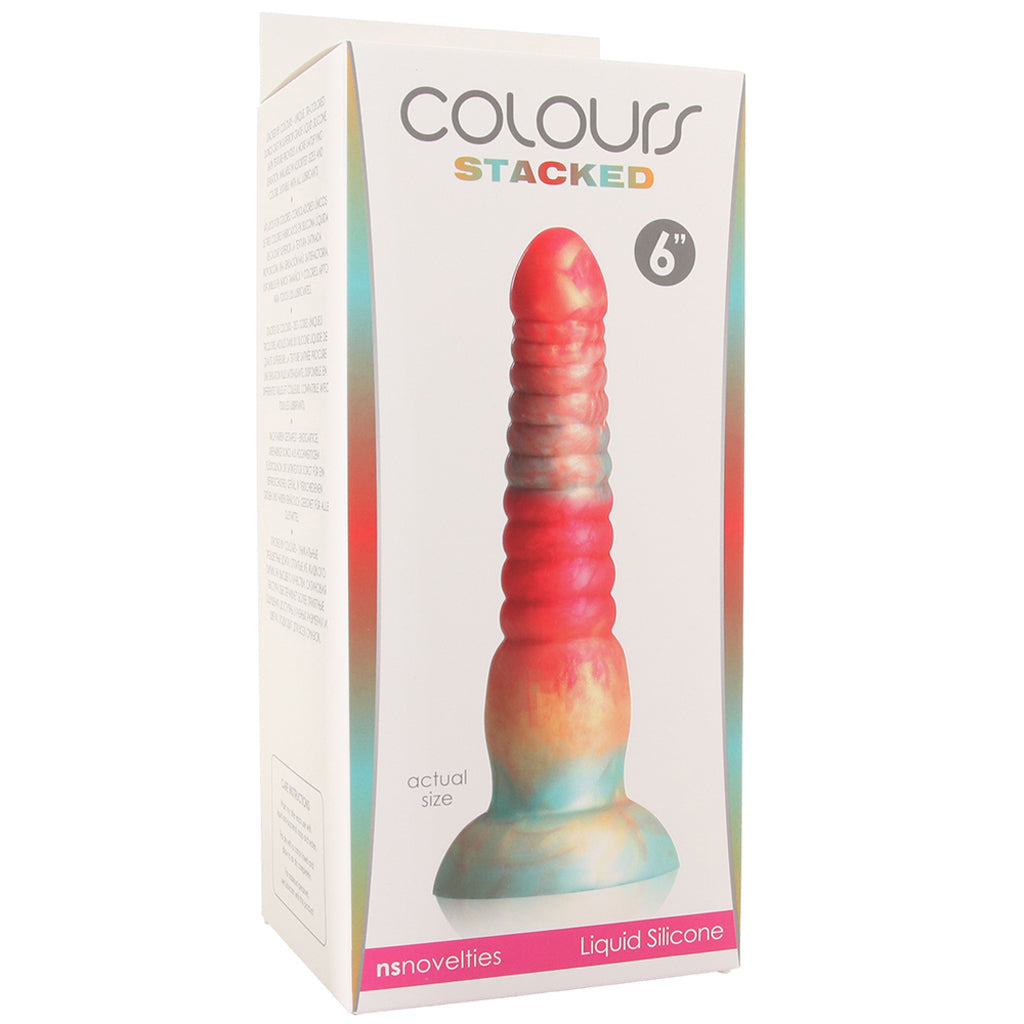 Colours Stacked 6 Inch Dildo in Red/Gold - Tophatter's Adult Sex Toys Online Dildo Sex Toys > Non-Phallic Dildos - Tophatter Daily Deals