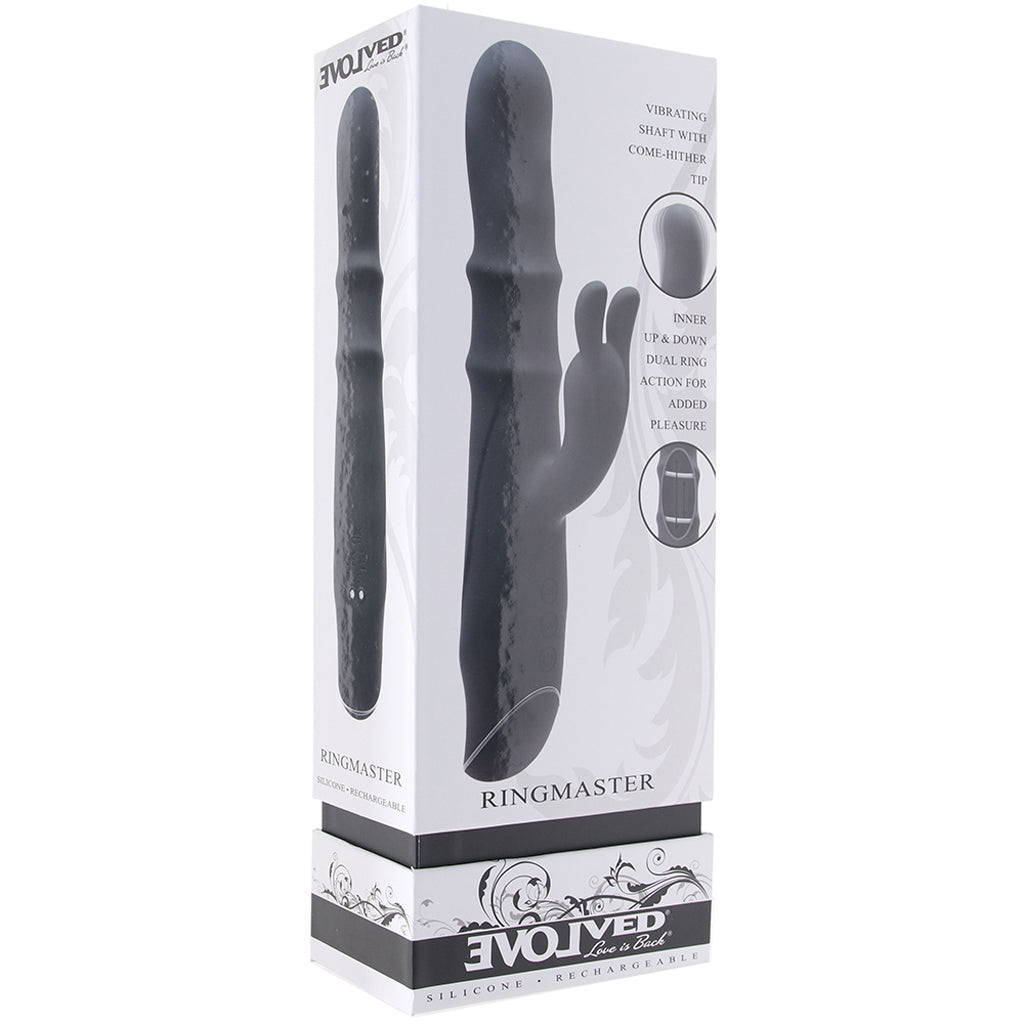 Ringmaster Sliding Rabbit Vibe in Black Vibrators > Rabbit Vibrators - Tophatter Daily Deals