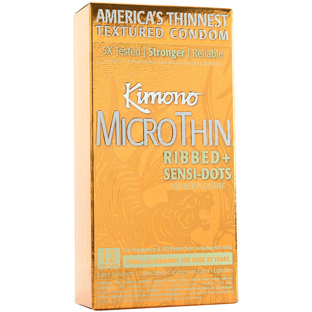Kimono MicroThin Ribbed & Sensi-Dots in 12 Pack Condoms - Tophatter Daily Deals