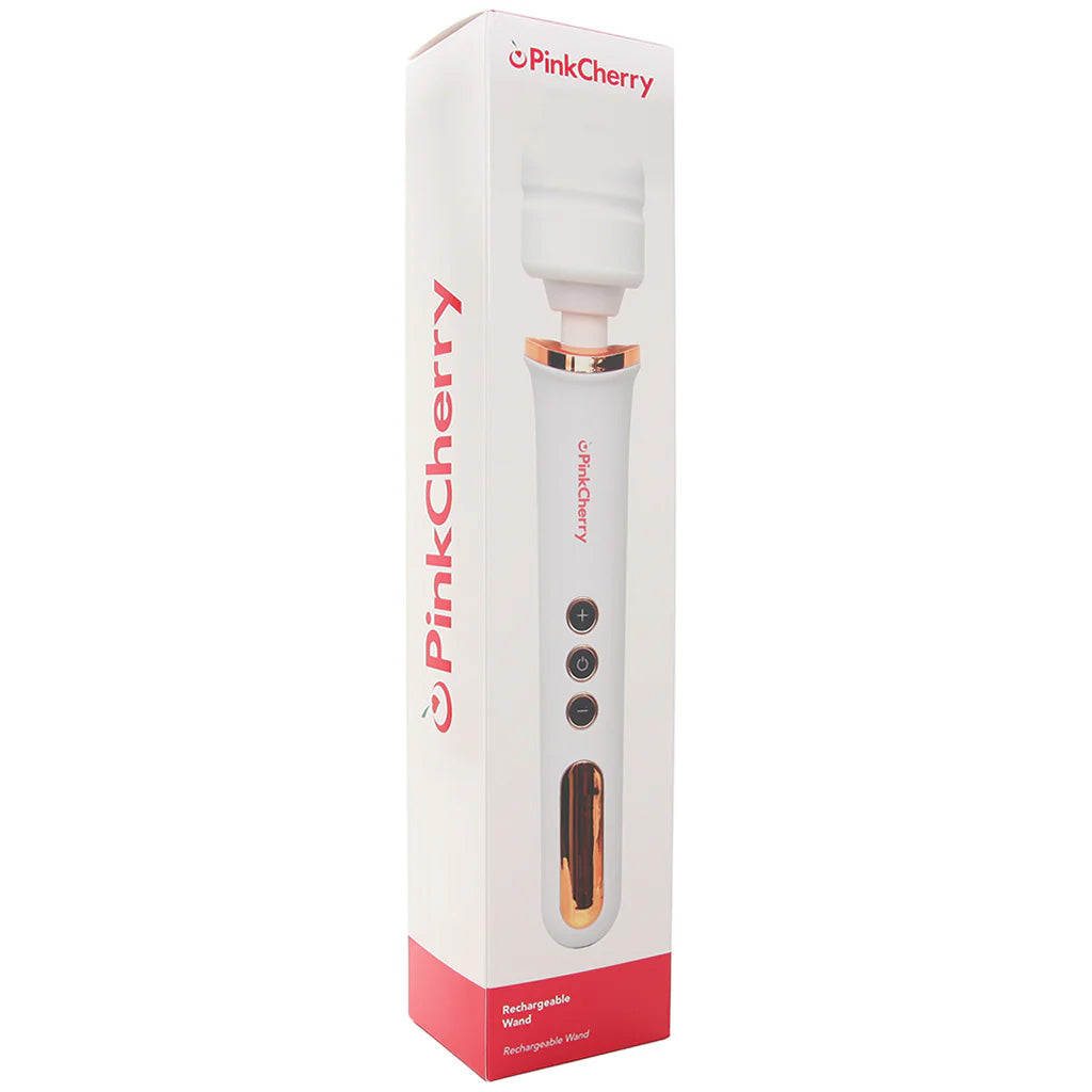 PinkCherry Rechargeable Wand in White Vibrators > Wands - Tophatter Daily Deals