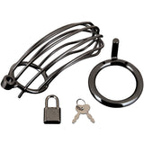 Blue Line Prisoner Cock Cage in Black - Tophatter's Adult Products Bondage and Fetish > Cock and Ball Devices - Tophatter Daily Deals