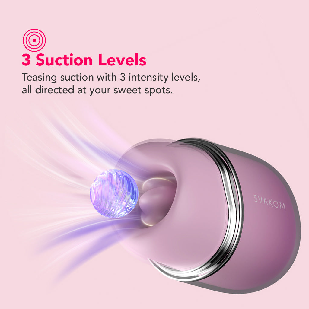 Svakom Klitty Triple-Action Licking Suction Vibrating Clitoral Stimulator with App Control Vibrators > Clitoral Stimulators - Tophatter Daily Deals