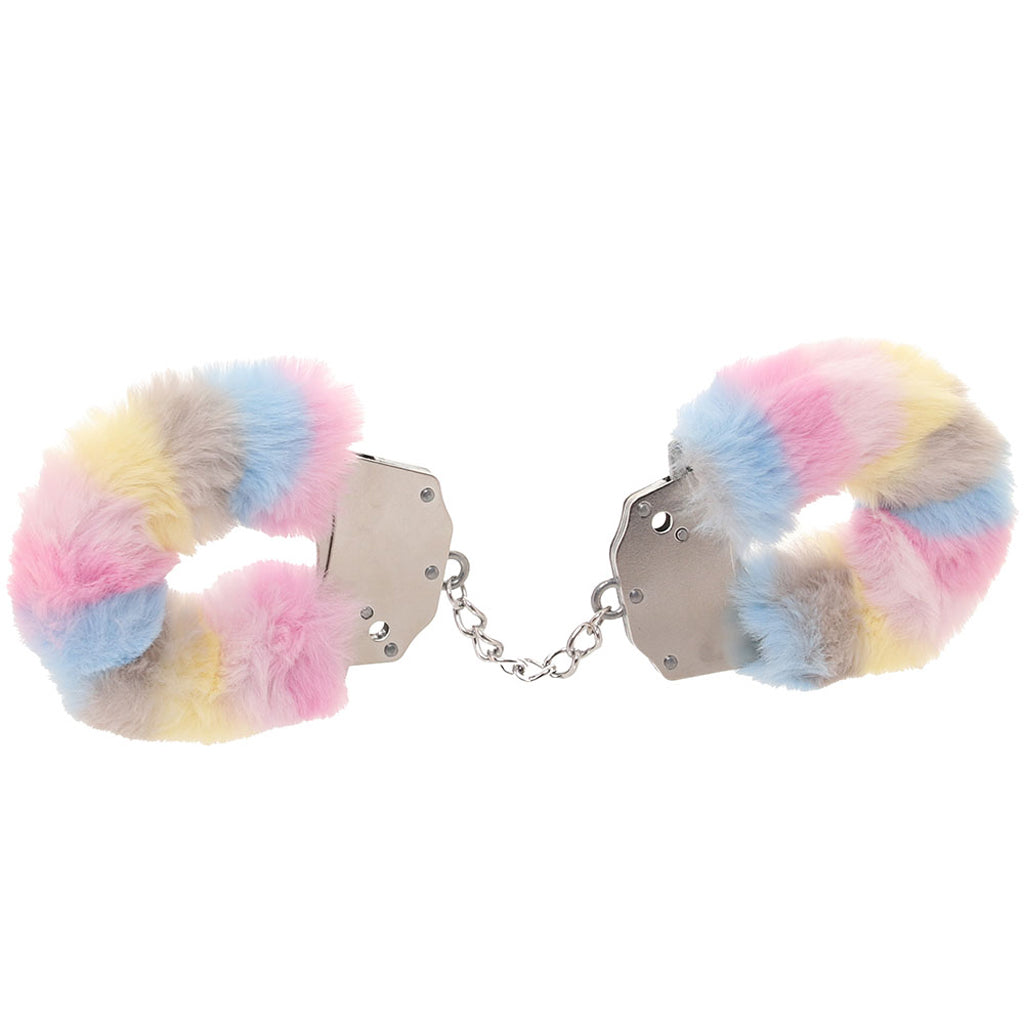 Ouch! Heavy Duty Fluffy Cuffs in Multi-Colour - Tophatter's Adult Sex Toys Online Bondage and Fetish > Wrist and Ankle Cuffs - Tophatter Daily Deals