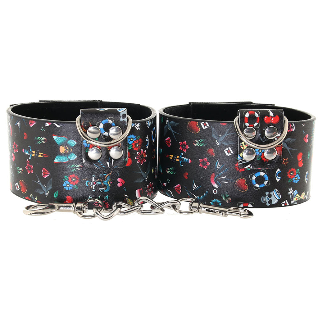 Ouch! Old School Tattoo Ankle Cuffs Bondage and Fetish > Wrist and Ankle Cuffs - Tophatter Daily Deals