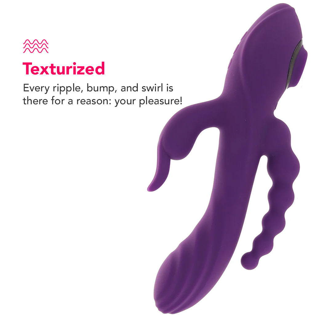 Fourgasm Triple Stimulator Sucking Rabbit Vibe Vibrators > Rabbit Vibrators - Tophatter Daily Deals