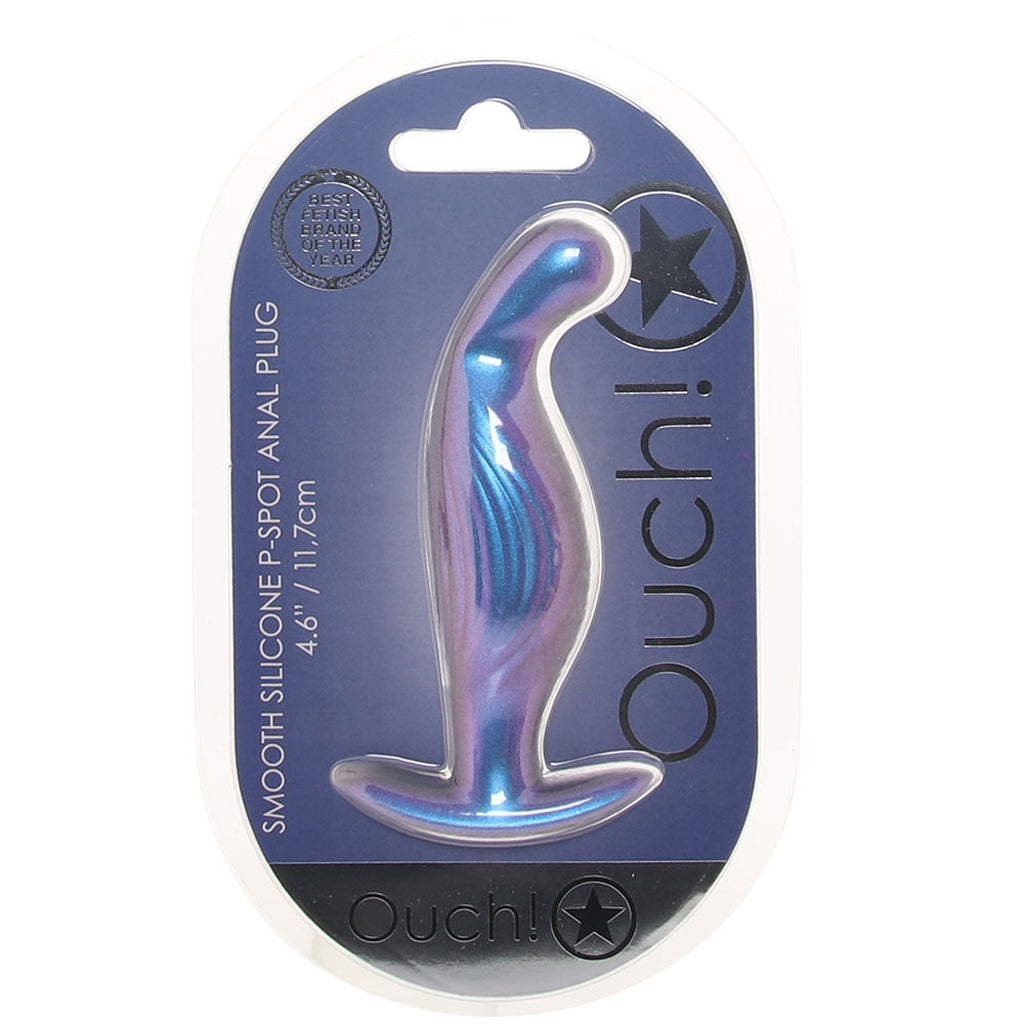 Ouch! Smooth Silicone P-Spot Butt Plug in Metallic Blue Anal Sex Toys > Butt Plugs - Tophatter Daily Deals