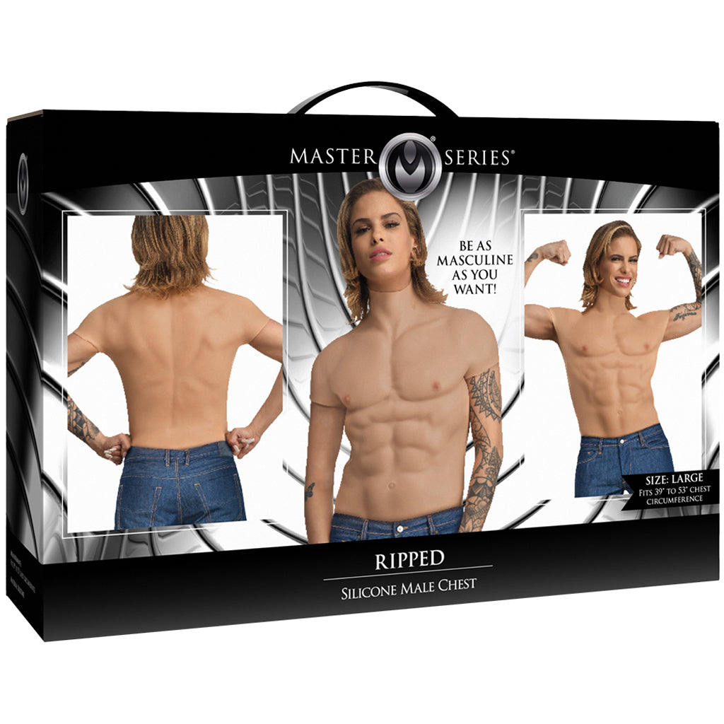 Master Series Ripped Silicone Male Chest in Large - Tophatter's Adult Sex Toys Online Sexual Wellness > Gender Expression and Affirmation - Tophatter Daily Deals