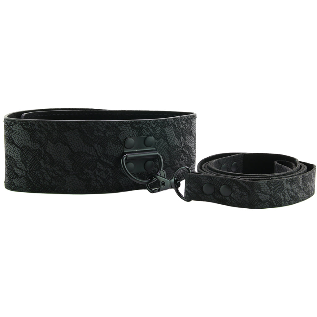 Sincerely Locking Lace Leash and Collar in Black Bondage and Fetish > Leashes and Collars - Tophatter Daily Deals
