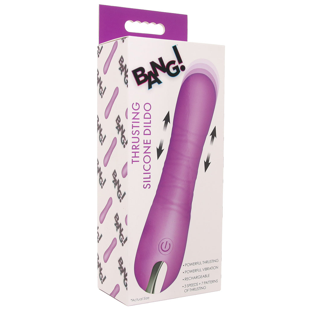 Bang! Thrusting Silicone Vibe in Purple Vibrators > G-Spot Vibrators - Tophatter Daily Deals