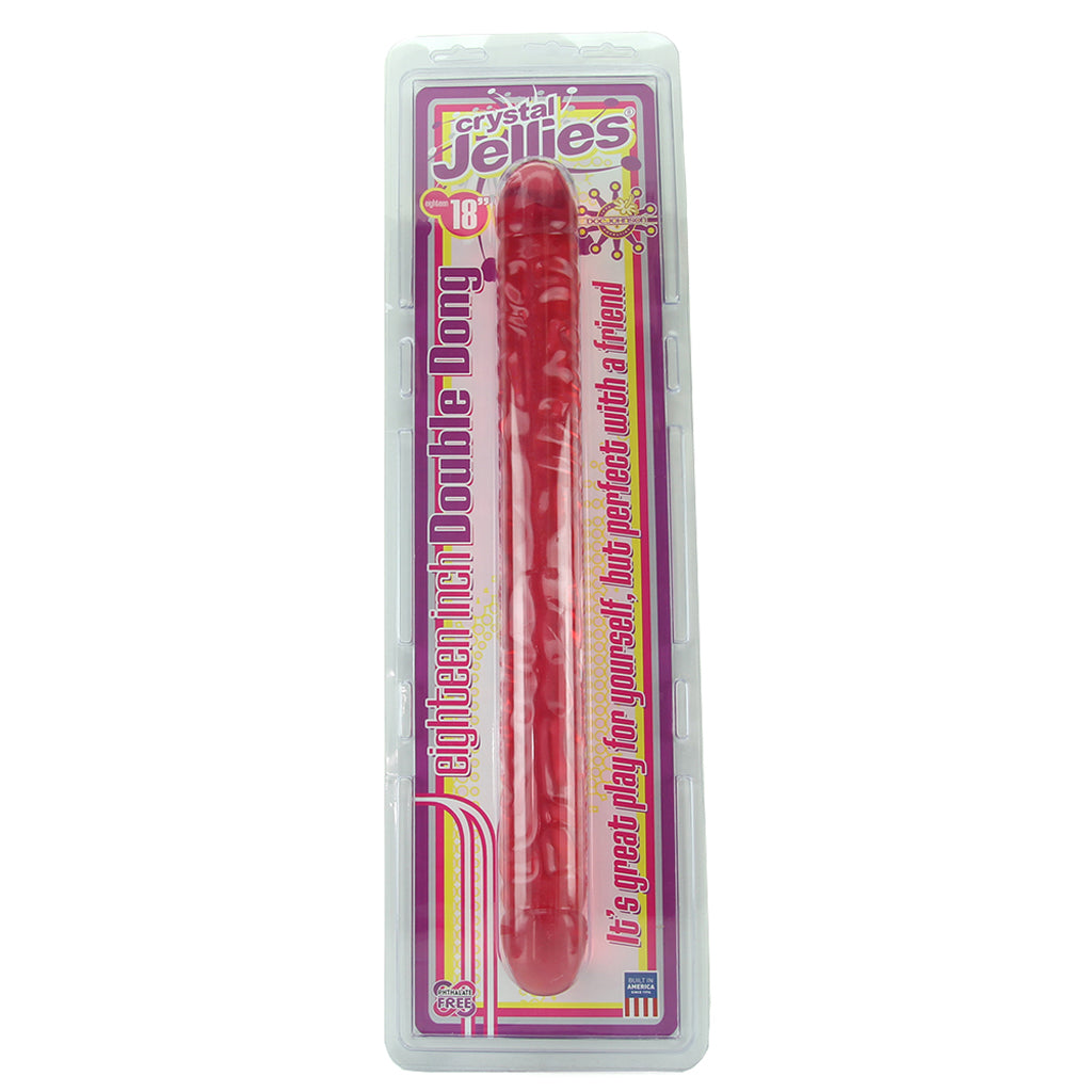 Crystal Jellies 18 Inch Double Dildo in Pink - Tophatter's Adult Products Dildo Sex Toys > Double Ended Dildos - Tophatter Daily Deals