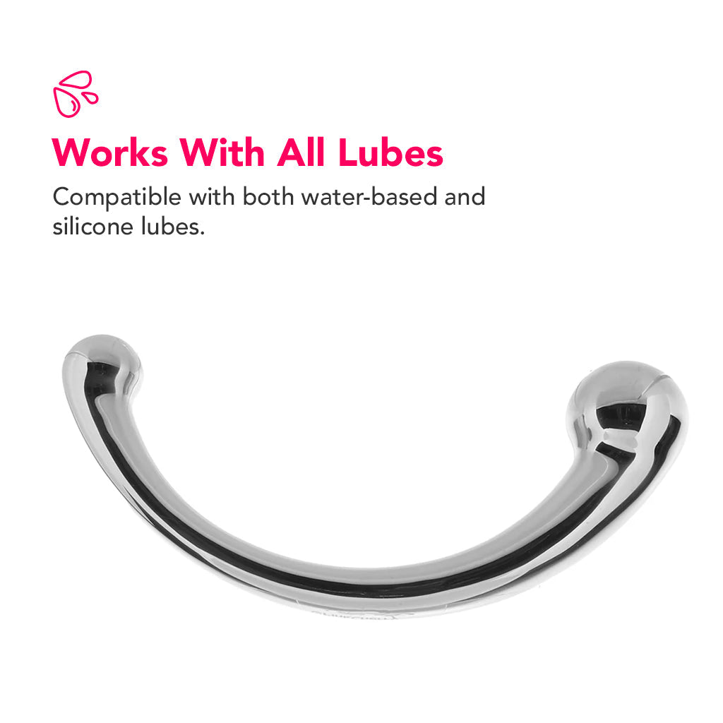 PinkCherry 8 Inch Stainless Steel Curved G-Spot Dildo - Tophatter's Adult Sex Toys Online Dildo Sex Toys > G-Spot Dildos - Tophatter Daily Deals