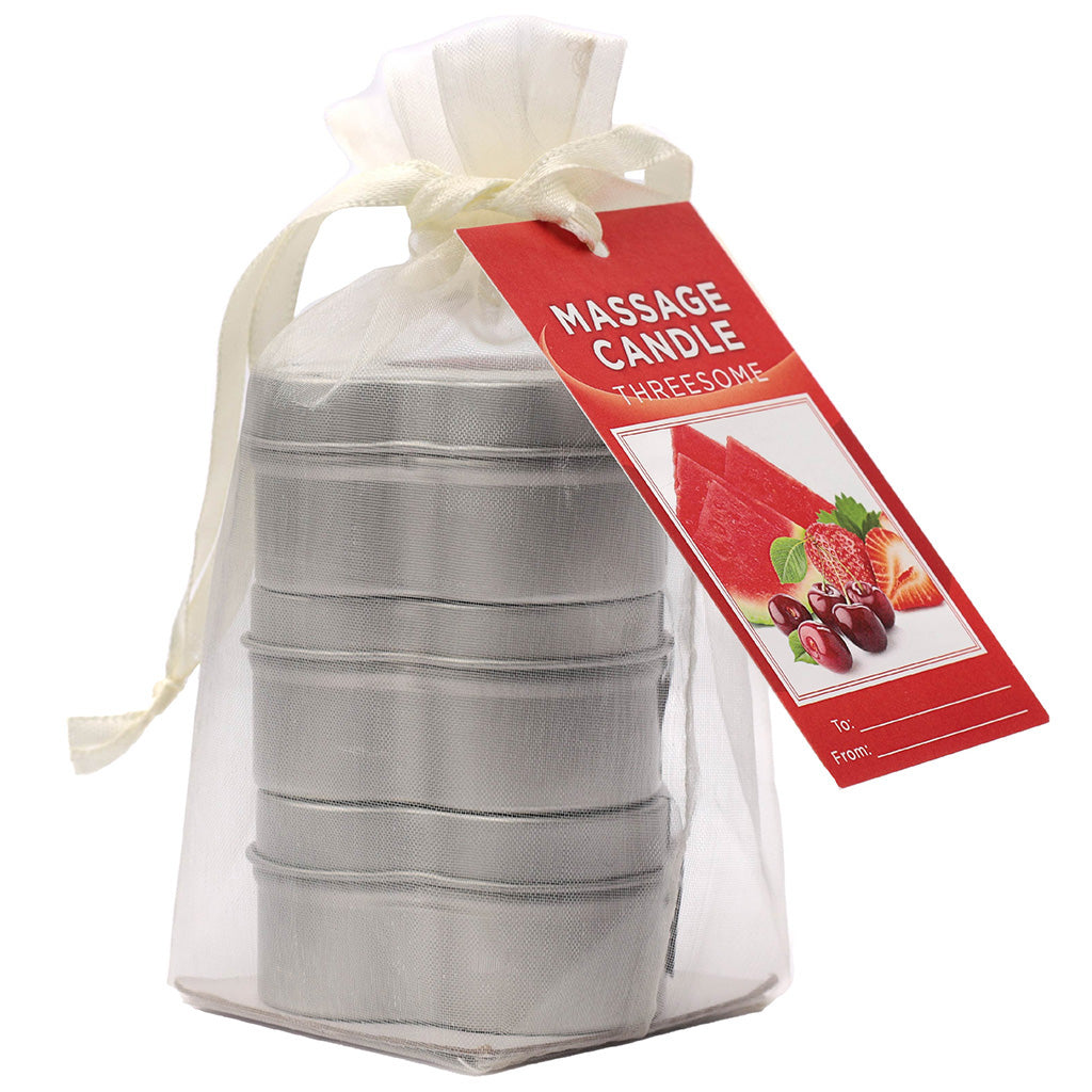 Threesome Edible Massage Candle Gift Set in Fruit Mix Sensual Love > Massage - Tophatter Daily Deals