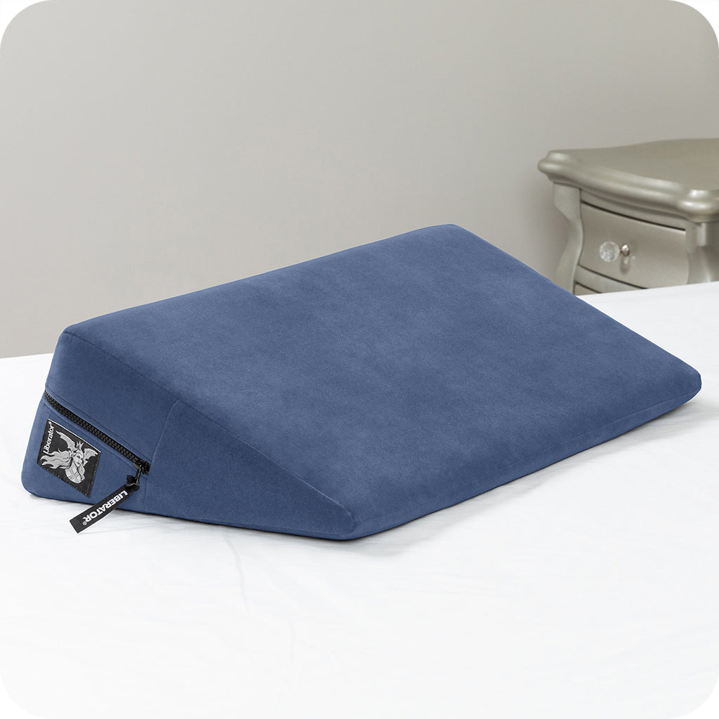 Wedge Sex Pillow in Velvet Blue - Tophatter's Adult Sex Toys Online Sex Furniture > Sex Machine - Tophatter Daily Deals