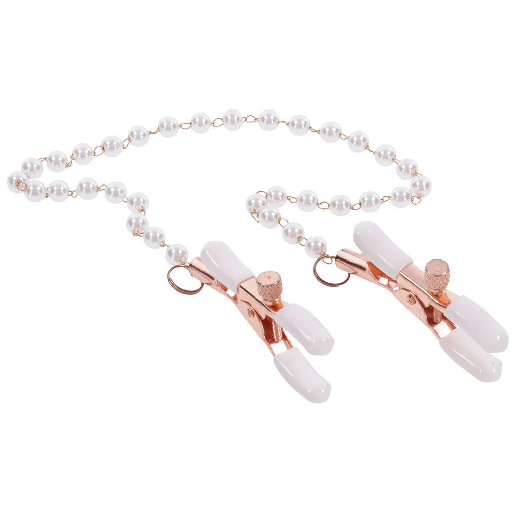 S&M Peaches 'n CreaMe Pearl Nipple Clamps Bondage and Fetish > Nipple Stimulators & Clamps - Tophatter Daily Deals