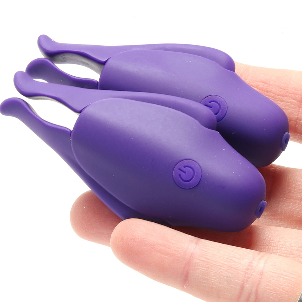 Nipplettes Rechargeable Vibrating Clamps in Purple - Tophatter's Adult Products Bondage and Fetish > Nipple Stimulators & Clamps - Tophatter Daily Deals