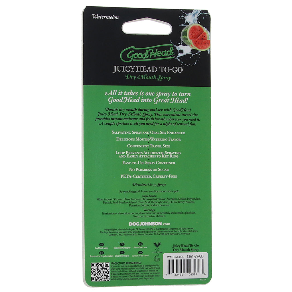 GoodHead Juicy Head Dry Mouth Spray To-Go in Watermelon - Tophatter's Adult Products Lubes and Lotions > Flavored Sex Lubes - Tophatter Daily Deals