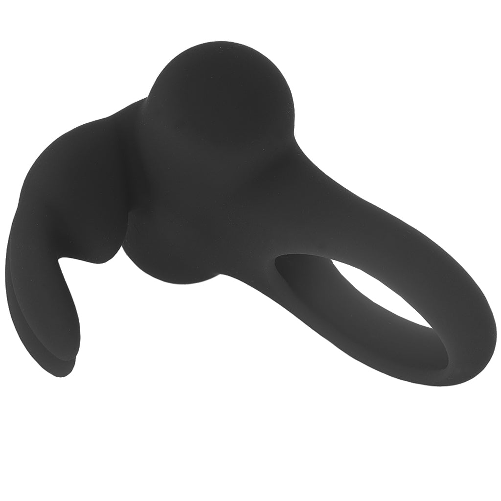 Frisky Bunny Vibrating Ring in Black Pearl - Tophatter's Vibrator Deals Online Cock Rings - Tophatter Daily Deals