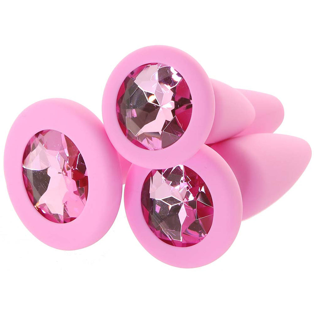 First Time Crystal Booty Anal Plug Set in Pink - Tophatter's Adult Products Anal Sex Toys > Butt Plugs - Tophatter Daily Deals