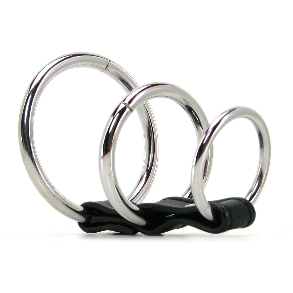 Blue Line 3 Ring Gates of Hell Cock & Ball Cage Bondage and Fetish > Cock and Ball Devices - Tophatter Daily Deals