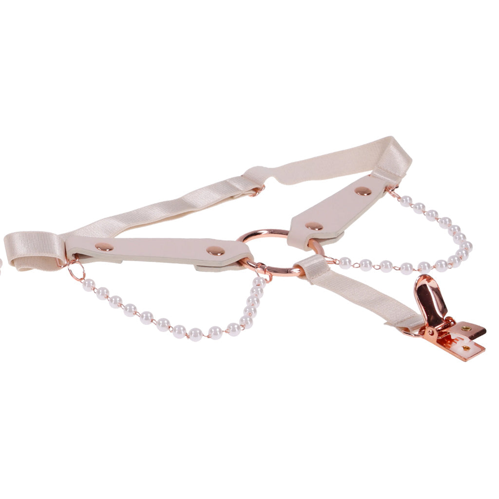 S&M Peaches 'n CreaMe Pearl Garters - Tophatter's Adult Sex Toys Online Bondage and Fetish > Tools & Accessories - Tophatter Daily Deals