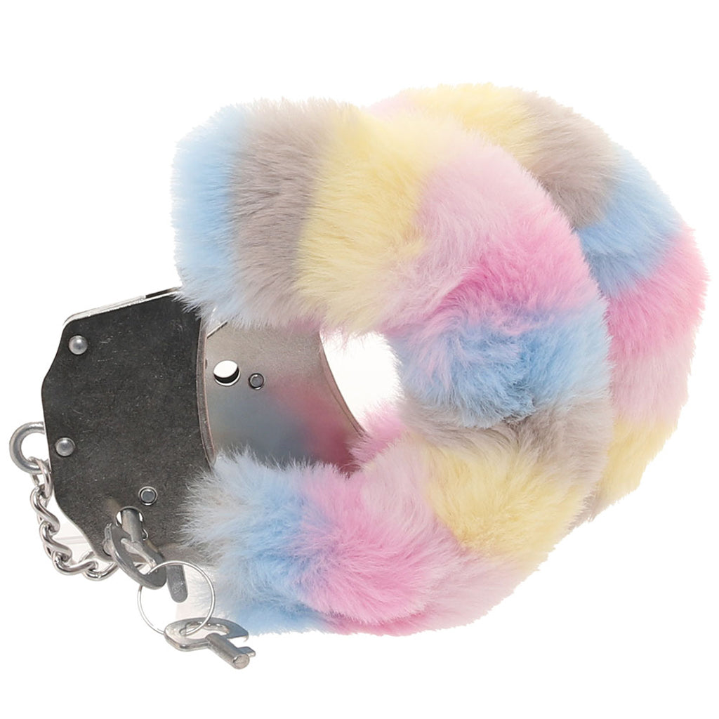 Ouch! Heavy Duty Fluffy Cuffs in Multi-Colour - Tophatter's Adult Sex Toys Online Bondage and Fetish > Wrist and Ankle Cuffs - Tophatter Daily Deals