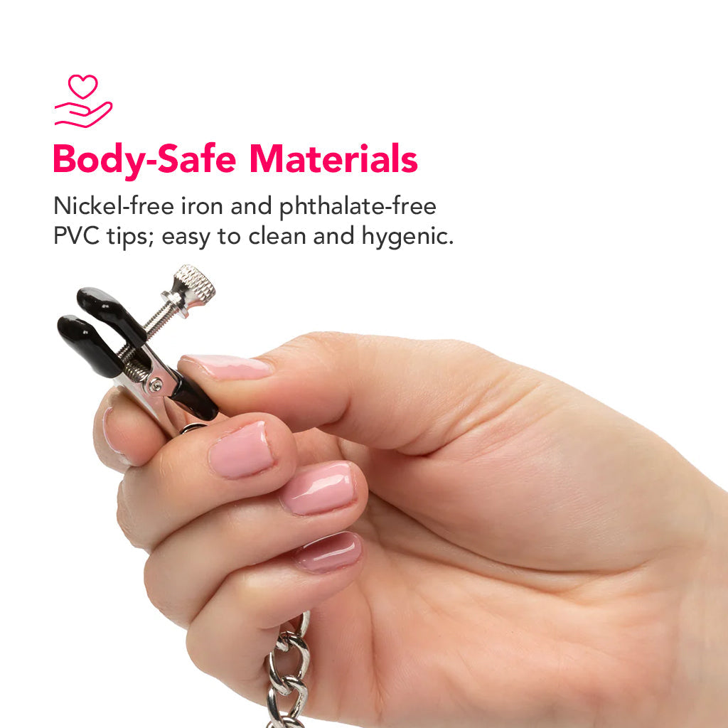 Nipple Play Weighted Dual Tier Nipple Clamps Bondage and Fetish > Nipple Stimulators & Clamps - Tophatter Daily Deals