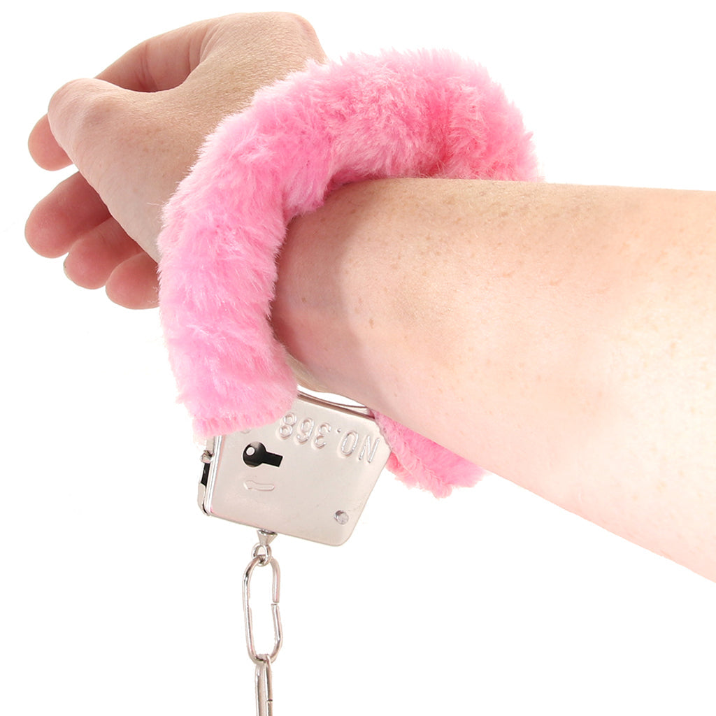 Playful Furry Cuffs with Keys in Pink Bondage and Fetish > Wrist and Ankle Cuffs - Tophatter Daily Deals