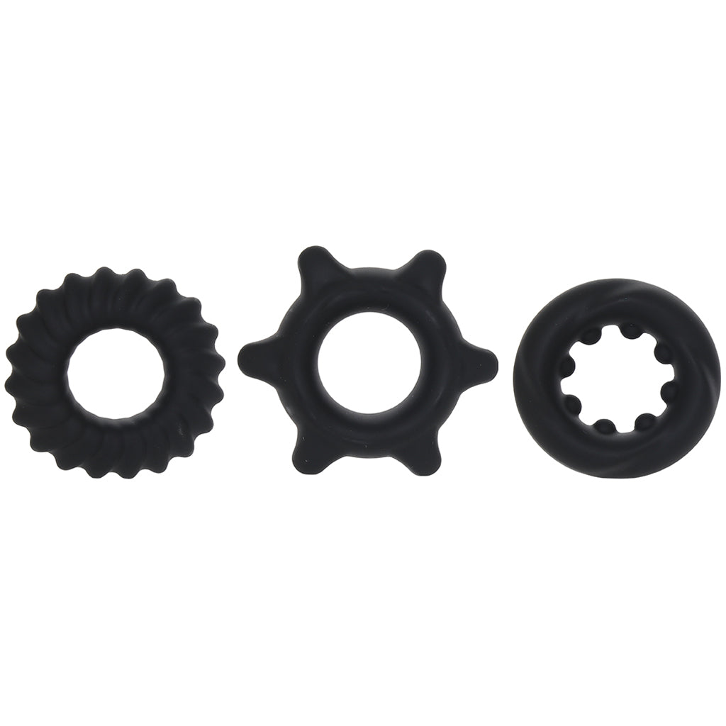 Manzo Liquid Silicone Ring Set in Black Cock Rings - Tophatter Daily Deals