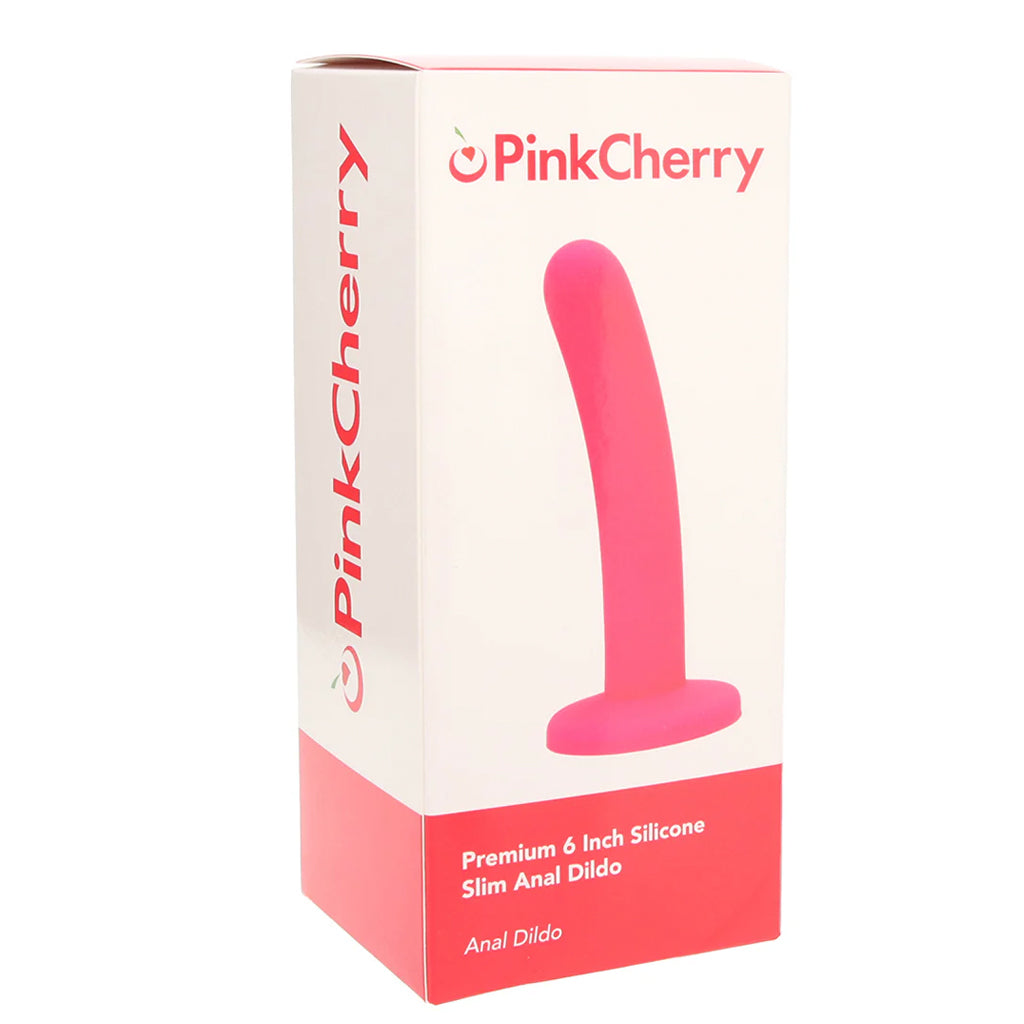PinkCherry Premium 6 Inch Pink Silicone Slim Anal Dildo Dildo Sex Toys > Anal Dildos - Tophatter Daily Deals