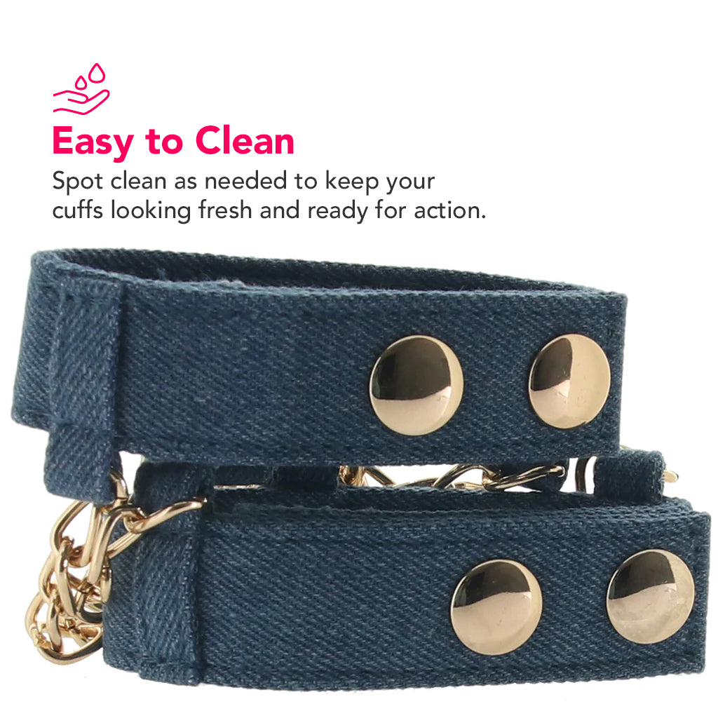 Ride 'Em Denim Wrist Cuffs Bondage and Fetish > Wrist and Ankle Cuffs - Tophatter Daily Deals