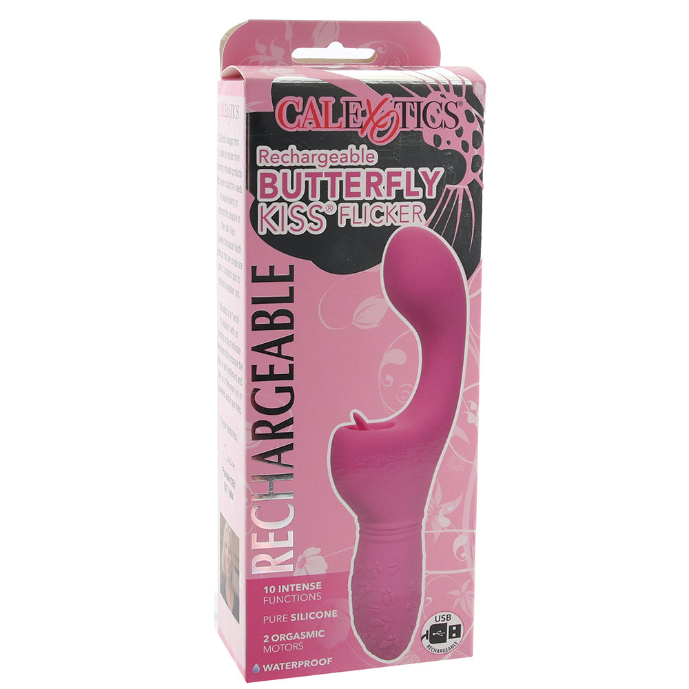 Rechargeable Butterfly Kiss Flicker Vibrator in Pink Vibrators > G-Spot Vibrators - Tophatter Daily Deals