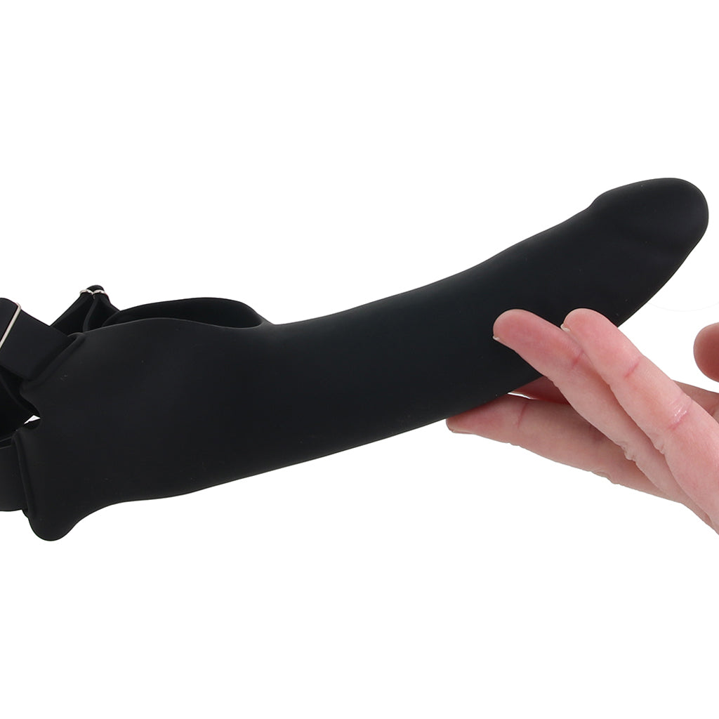 Accommodator Silicone Chin Strap Dildo in Black - Tophatter's Adult Products Dildo Sex Toys > Strap-On and Harnesses - Tophatter Daily Deals