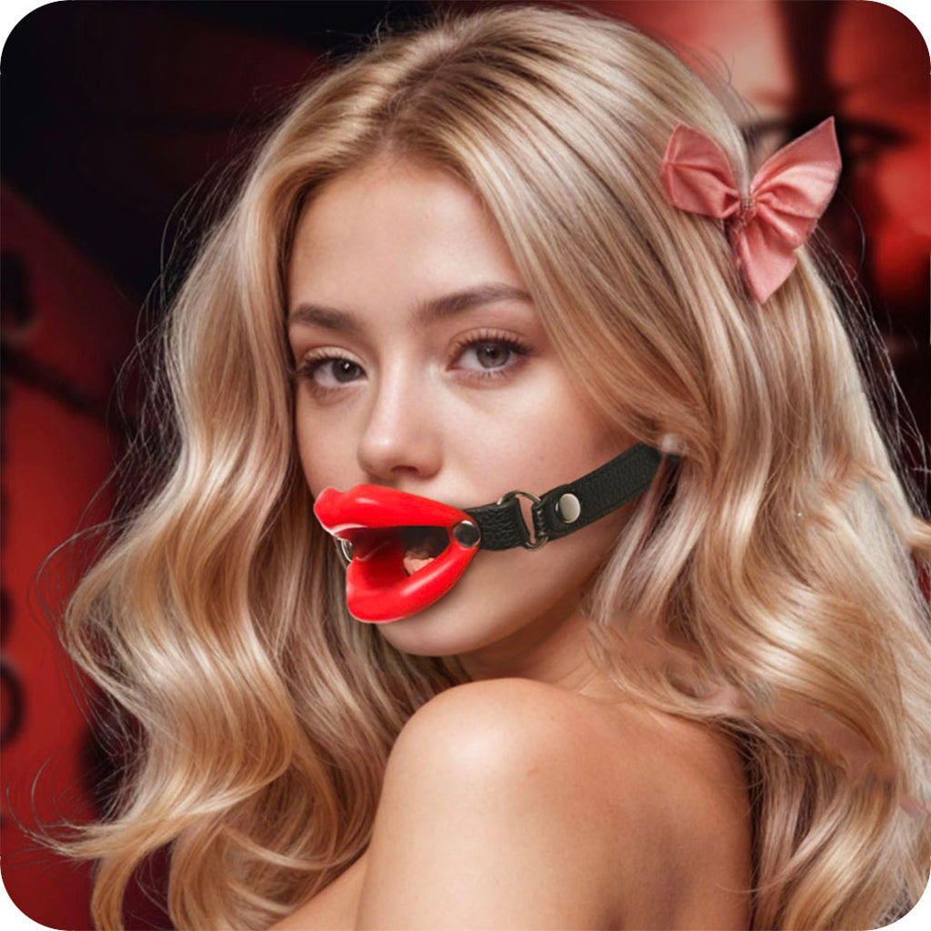 Master Series Juicy Lips Open Mouth Gag in Red - Tophatter's Adult Sex Toys Online Bondage and Fetish > Ball Gags & Mouth Restraints - Tophatter Daily Deals