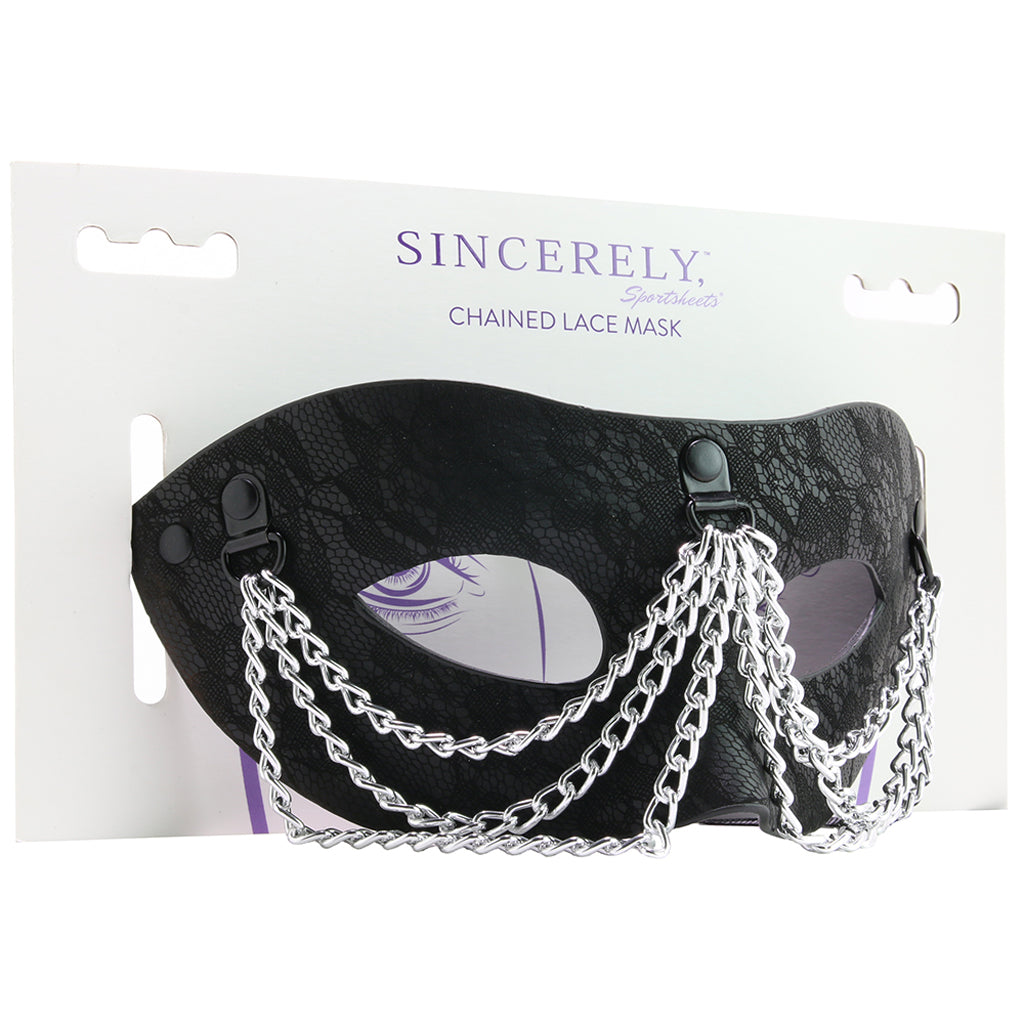 Sincerely Chained Lace Mask in Black Bondage and Fetish > Pleasure Masks and Dress Up Play - Tophatter Daily Deals