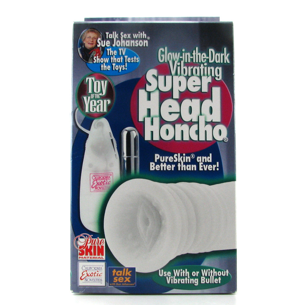 Vibrating Glow Super Head Honcho in White - Tophatter's Adult Sex Toys Online Male Masturbators > Pocket Strokers - Tophatter Daily Deals