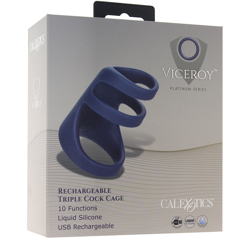 Viceroy Rechargeable Triple Cock Cage - Tophatter's Vibrator Deals Online Cock Rings - Tophatter Daily Deals