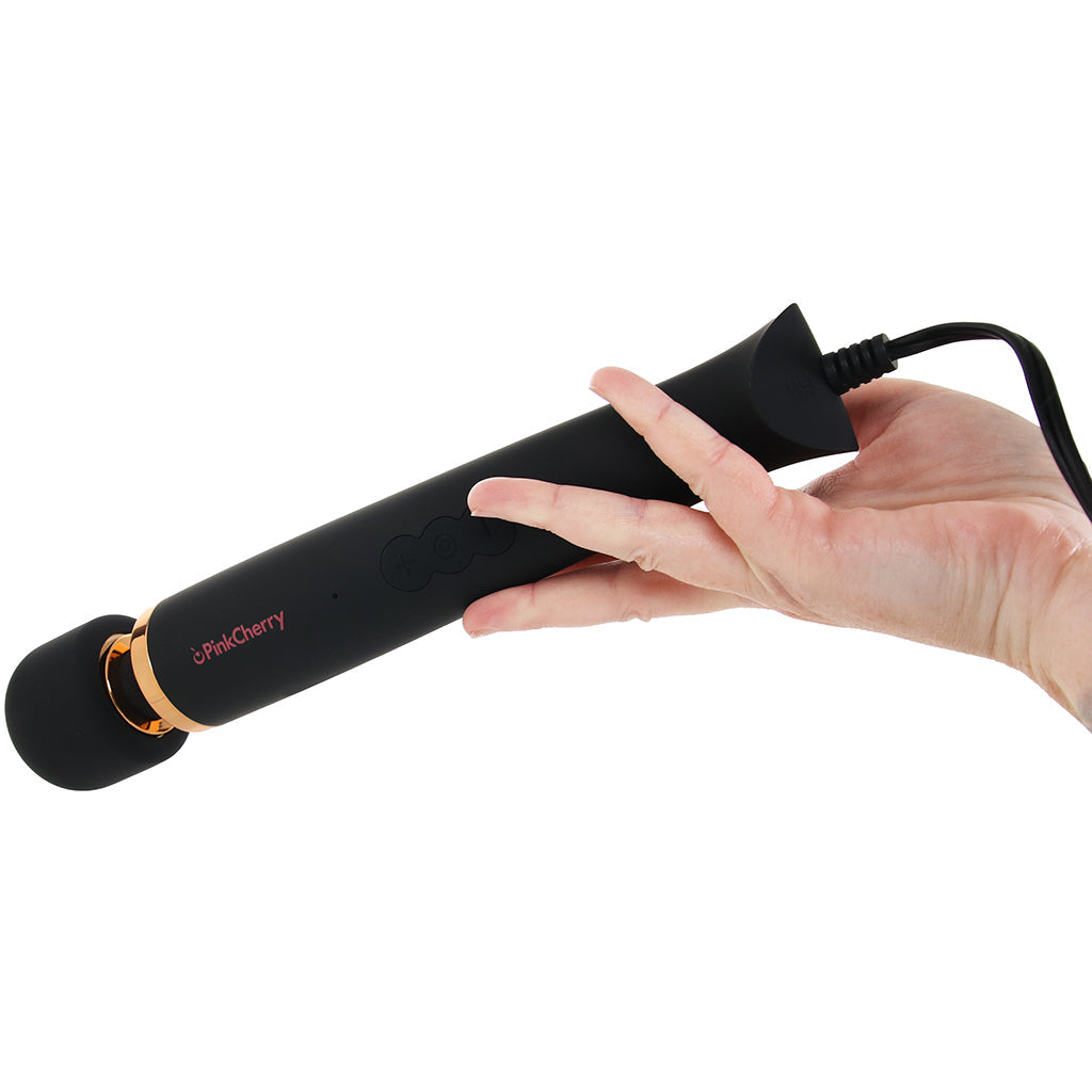PinkCherry Premium Powered Wand in Black - Tophatter's Adult Sex Toys Online Vibrators > Wands - Tophatter Daily Deals