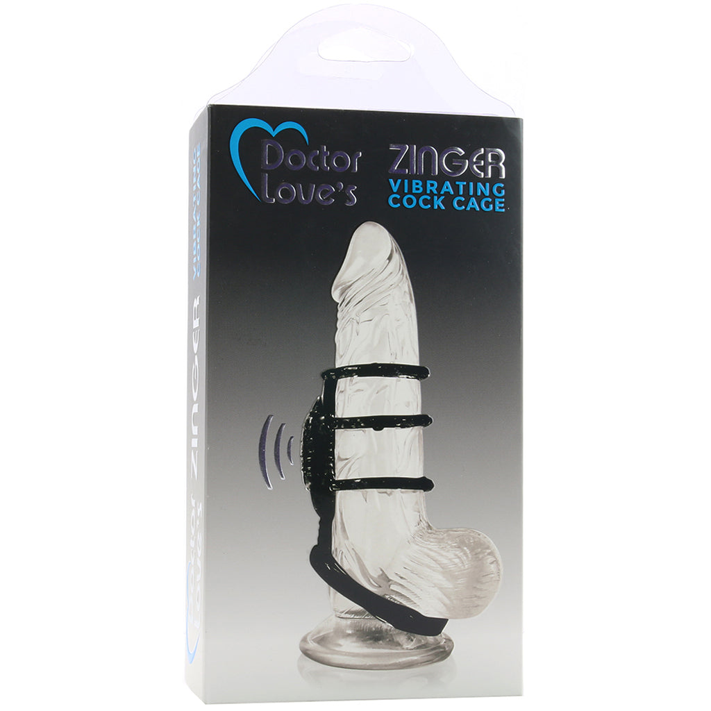Dr. Love's Zinger Vibrating Cock Cage in Black Cock Rings - Tophatter Daily Deals