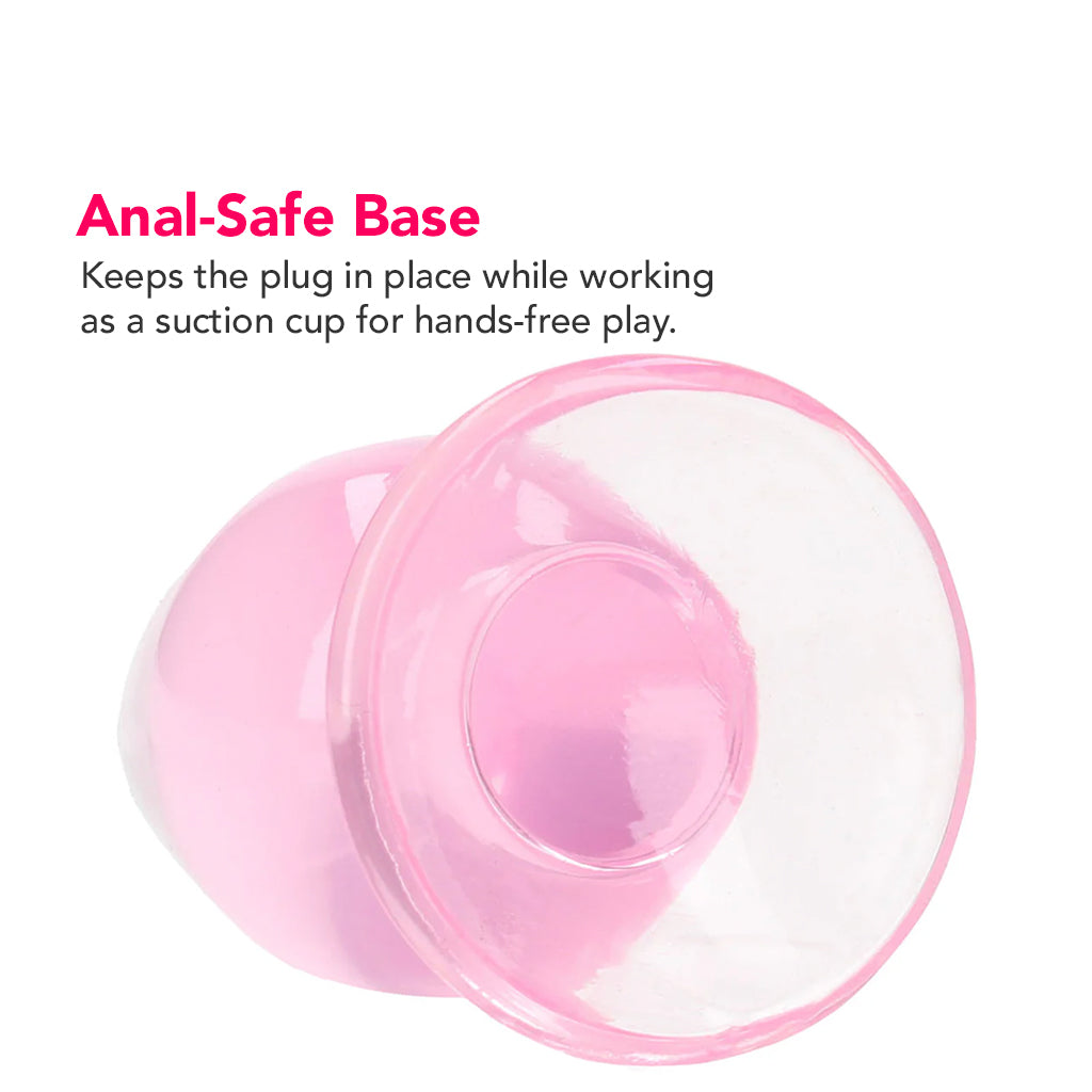 RealRock Crystal Clear Jelly 3.5 Inch Butt Plug in Pink Anal Sex Toys > Butt Plugs - Tophatter Daily Deals